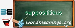 WordMeaning blackboard for supposititious